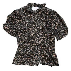 Selkie Black Floral Blouse
